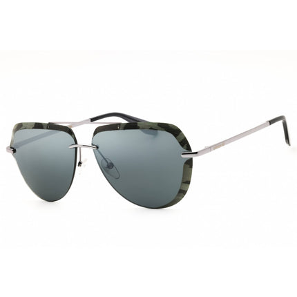Adidas Men's Sunglasses - Shiny Dark Ruthenium Aviator Half Rim Frame | OR0018 12C ,