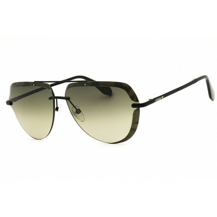 Adidas Men's Sunglasses - Black Metal Aviator Shape Half Rim Frame | OR0018 05P ,