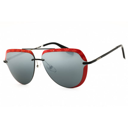 Adidas Men's Sunglasses - Red/Black Metal Aviator Shape Half Rim Frame | OR0018 68C ,
