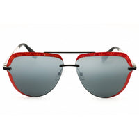 Adidas Men's Sunglasses - Red/Black Metal Aviator Shape Half Rim Frame | OR0018 68C ,