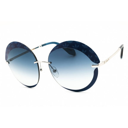 Adidas Women's Sunglasses - Blue/Silver Metal Round Shape Half Rim Frame | OR0019 92W ,