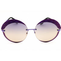 Adidas Women's Sunglasses - Shiny Violet Metal Round Shape Half Rim Frame | OR0019 81Z ,