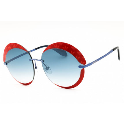 Adidas Women's Sunglasses - Red/Violet Metal Round Shape Half Rim Frame | OR0019 68C ,