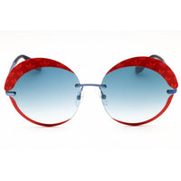 Adidas Women's Sunglasses - Red/Violet Metal Round Shape Half Rim Frame | OR0019 68C ,