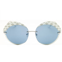 Adidas Women's Sunglasses - White/Silver Metal Round Shape Half Rim Frame | OR0019 24C ,