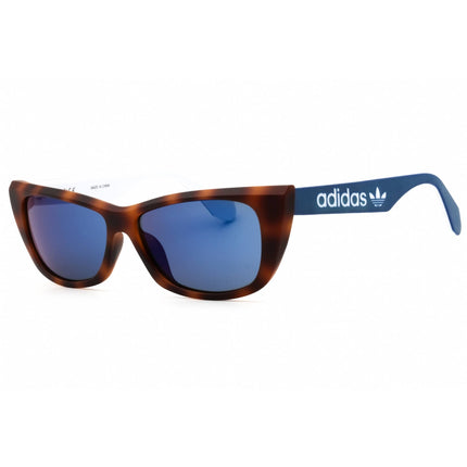 Adidas Women's Sunglasses - Havana/Blue/White Injected Propionate Frame | OR0027 56X ,