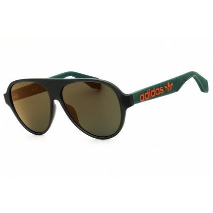 Adidas Men's Sunglasses - Dark Brown/Green Injected Propionate Oval Frame | OR0059 50Q ,