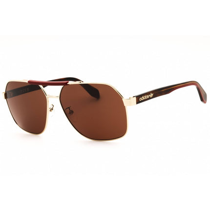 Adidas Men's Sunglasses - Gold Metal Rectangular Shape Full Rim Frame | OR0064 32L ,