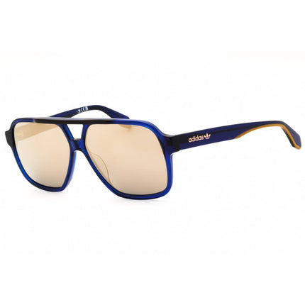 Adidas Men's Sunglasses - Matte Blue Acetate Rectangular Full Rim Frame | OR0066 91G ,