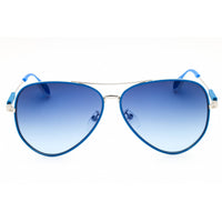 Adidas Unisex Sunglasses - Blue/Silver Metal Aviator Shape Full Rim Frame | OR0085 92X ,