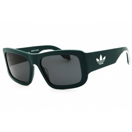 Adidas Unisex Sunglasses - Shiny Dark Green Rectangular Full Rim Frame | OR0090 96A ,