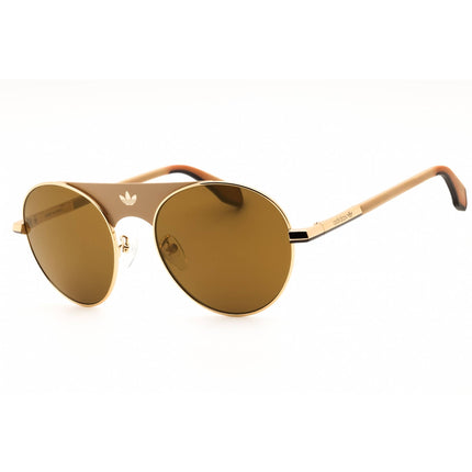 Adidas Unisex Sunglasses - Matte Deep Gold Metal Round Full Rim Frame | OR0092 31G ,