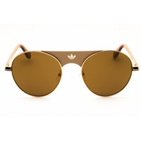 Adidas Unisex Sunglasses - Matte Deep Gold Metal Round Full Rim Frame | OR0092 31G ,