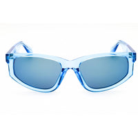 Adidas Women's Sunglasses - Shiny Blue Rectangular Shape Full Rim Frame | OR0107 90X ,