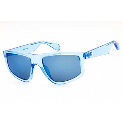 Adidas Unisex Sunglasses - Shiny Blue Rectangular Shape Full Rim Frame | OR0108 90X ,