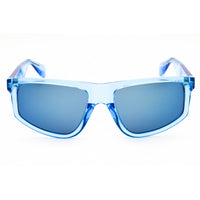 Adidas Unisex Sunglasses - Shiny Blue Rectangular Shape Full Rim Frame | OR0108 90X ,