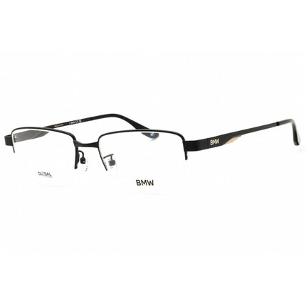 BMW Men's Eyeglasses - Matte Black Metal Rectangular Half Rim Frame | BW5072-H 002 ,