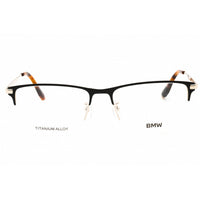 BMW Men's Eyeglasses - Shiny Black Metal Rectangular Half Rim Frame | BW5078-H 001 ,