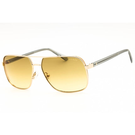 Guess Men's Sunglasses - Shiny Pale Gold Metal Rectangular Shape Frame | GU00119 32F ,
