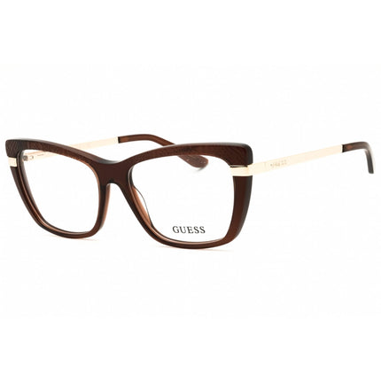 Guess Women's Eyeglasses - Shiny Dark Brown Cat Eye Shape Full Rim Frame | GU50246 048 ,