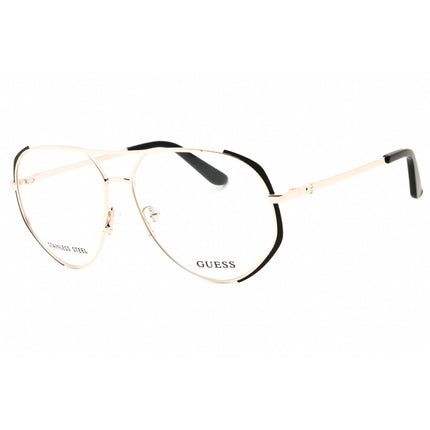 Guess Women's Eyeglasses - Matte Black Metal Aviator Full Rim Frame | GU50247 002 ,