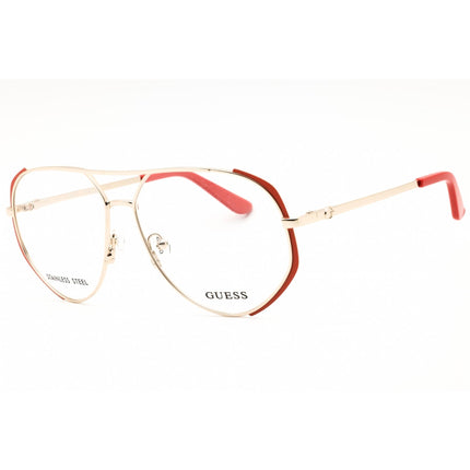 Guess Women's Eyeglasses - Matte Orange/Gold Aviator Full Rim Frame | GU50247 043 ,