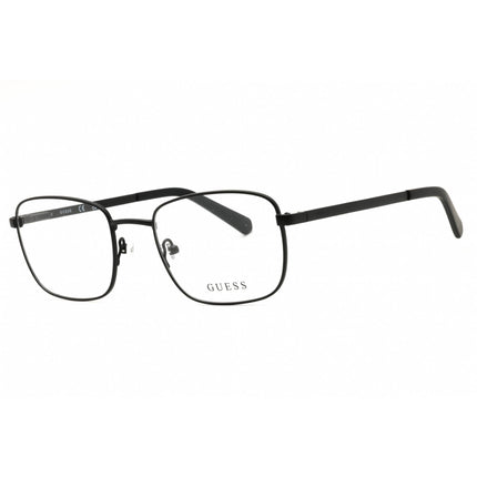 Guess Men's Eyeglasses - Matte Black Metal Rectangular Full Rim Frame | GU50074 002 ,