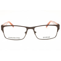 Guess Men's Eyeglasses - Matte Dark Nickeltin Rectangular Full Rim Frame | GU50082 007 ,
