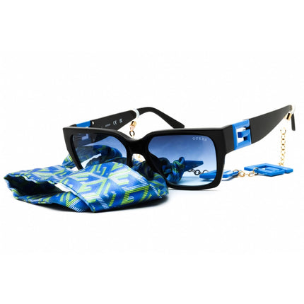 Guess Women's Sunglasses - Blue/Black Rectangular Shape Full Rim Frame | GU7916 92W ,