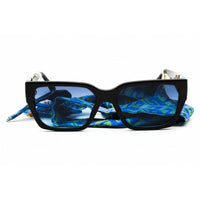 Guess Women's Sunglasses - Blue/Black Rectangular Shape Full Rim Frame | GU7916 92W ,