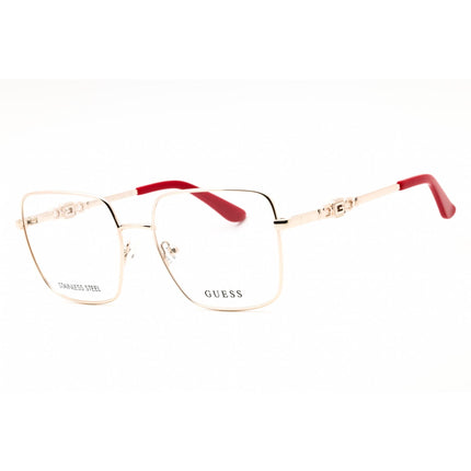 Guess Women's Eyeglasses - Pale Gold Metal Rectangular Full Rim Frame | GU2953 032 ,