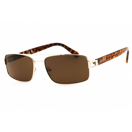 Guess Factory Men's Sunglasses - Rectangular Gold Metal Full Rim Frame | GF00069 32E ,