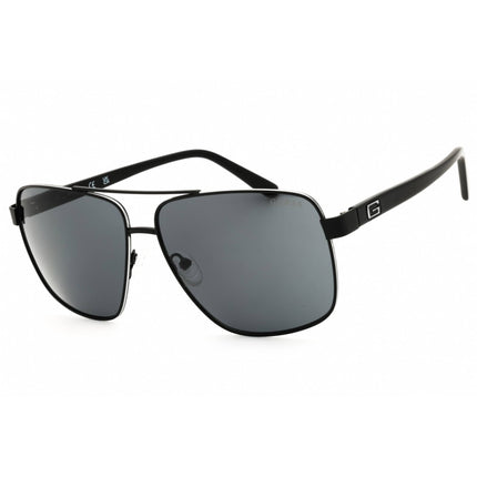 Guess Factory Men's Sunglasses - Rectangular Shiny Black Metal Frame | GF5074 01A ,