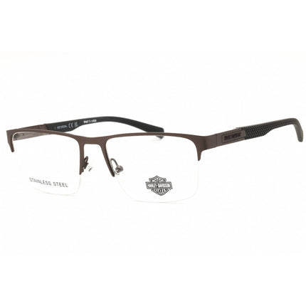 Harley Davidson Men's Eyeglasses - Matte Gunmetal Metal Half Rim Frame | HD00010 009 ,