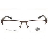 Harley Davidson Men's Eyeglasses - Matte Gunmetal Metal Half Rim Frame | HD00010 009 ,
