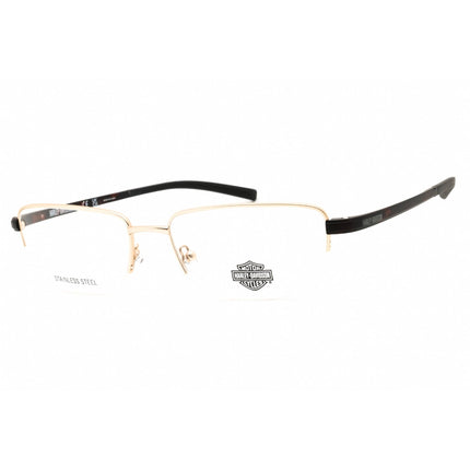Harley Davidson Men's Eyeglasses - Pale Gold Rectangular Half Rim Frame | HD00017 032 ,