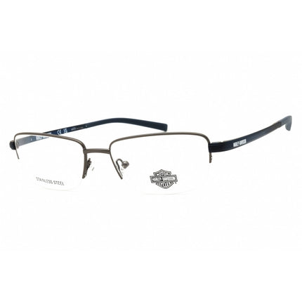 Harley Davidson Men's Eyeglasses - Matte Gunmetal Metal Half Rim Frame | HD00017 009 ,