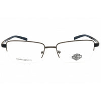 Harley Davidson Men's Eyeglasses - Matte Gunmetal Metal Half Rim Frame | HD00017 009 ,