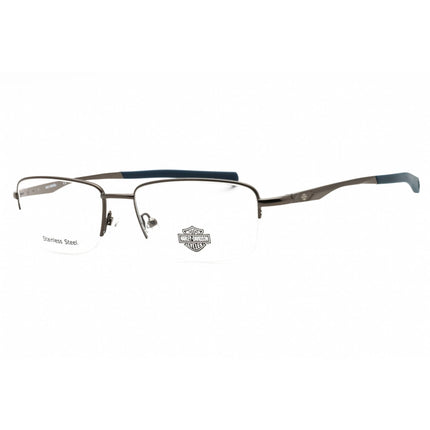 Harley Davidson Men's Eyeglasses - Shiny Gunmetal Metal Half Rim Frame | HD0820 008 ,