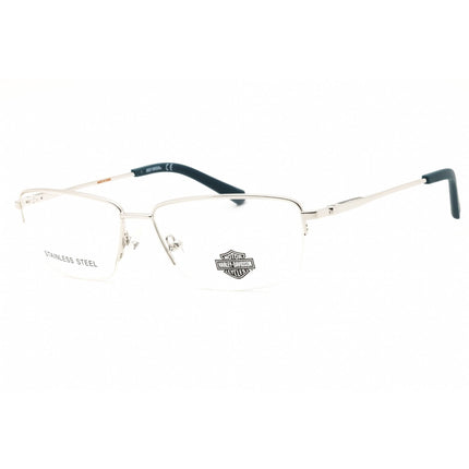Harley Davidson Men's Eyeglasses - Shiny Light Nickeltin Half Rim Frame | HD0913 010 ,