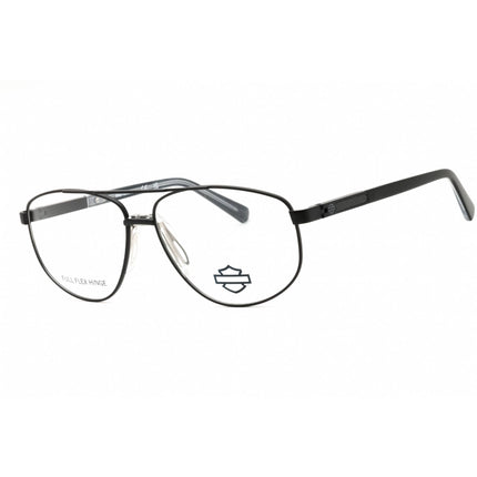 Harley Davidson Men's Eyeglasses - Matte Black Metal Oval Full Rim Frame | HD0977 002 ,