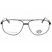 Harley Davidson Men's Eyeglasses - Matte Black Metal Oval Full Rim Frame | HD0977 002 ,