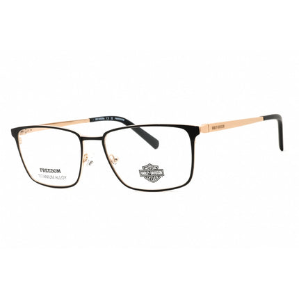 Harley Davidson Men's Eyeglasses - Black/Gold Titanium Full Rim Frame | HD9028 003 ,