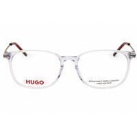 Hugo Men's Eyeglasses - Crystal/Grey/Red Plastic Oval Full Rim Frame | HG 1205 0900 00 ,