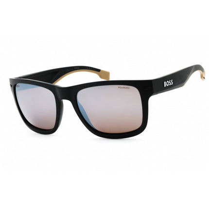 Hugo Boss Men's Sunglasses - Matte Black/Beige Rectangular Shape Frame | 1496/S 087 ZV ,