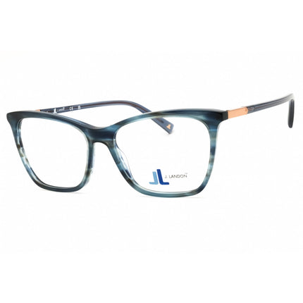J. Landon Women's Eyeglasses - Shiny Blue Rectangular Full Rim Frame | JL50022 090 ,