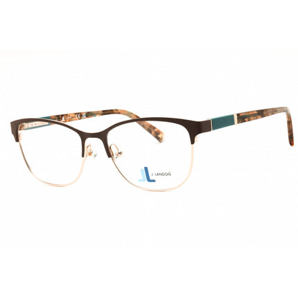 J. Landon Women's Eyeglasses - Matte Dark Brown Metal Oval Full Rim Frame | JL5009 049 ,