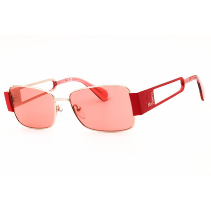 Max & Co Women's Sunglasses - Rectangular Shiny Rose Gold/Bordeaux Frame | MO0070 28S ,