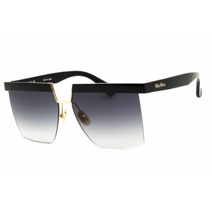 Max Mara Women's Sunglasses - Shiny Black Oversized Shape Half Rim Frame | MM0071 01A ,