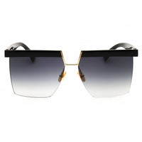 Max Mara Women's Sunglasses - Shiny Black Oversized Shape Half Rim Frame | MM0071 01A ,